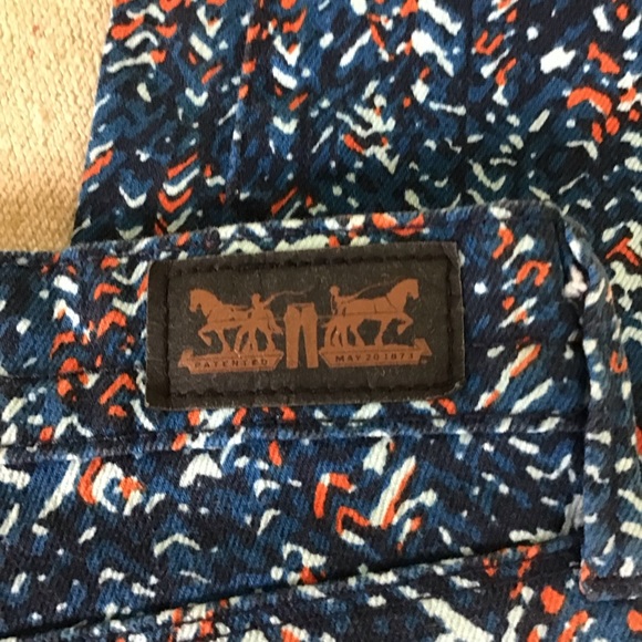 Levi's Women Size 12M Confetti Colorful Denim Jeans Mid Rise Skinny - Picture 7 of 10